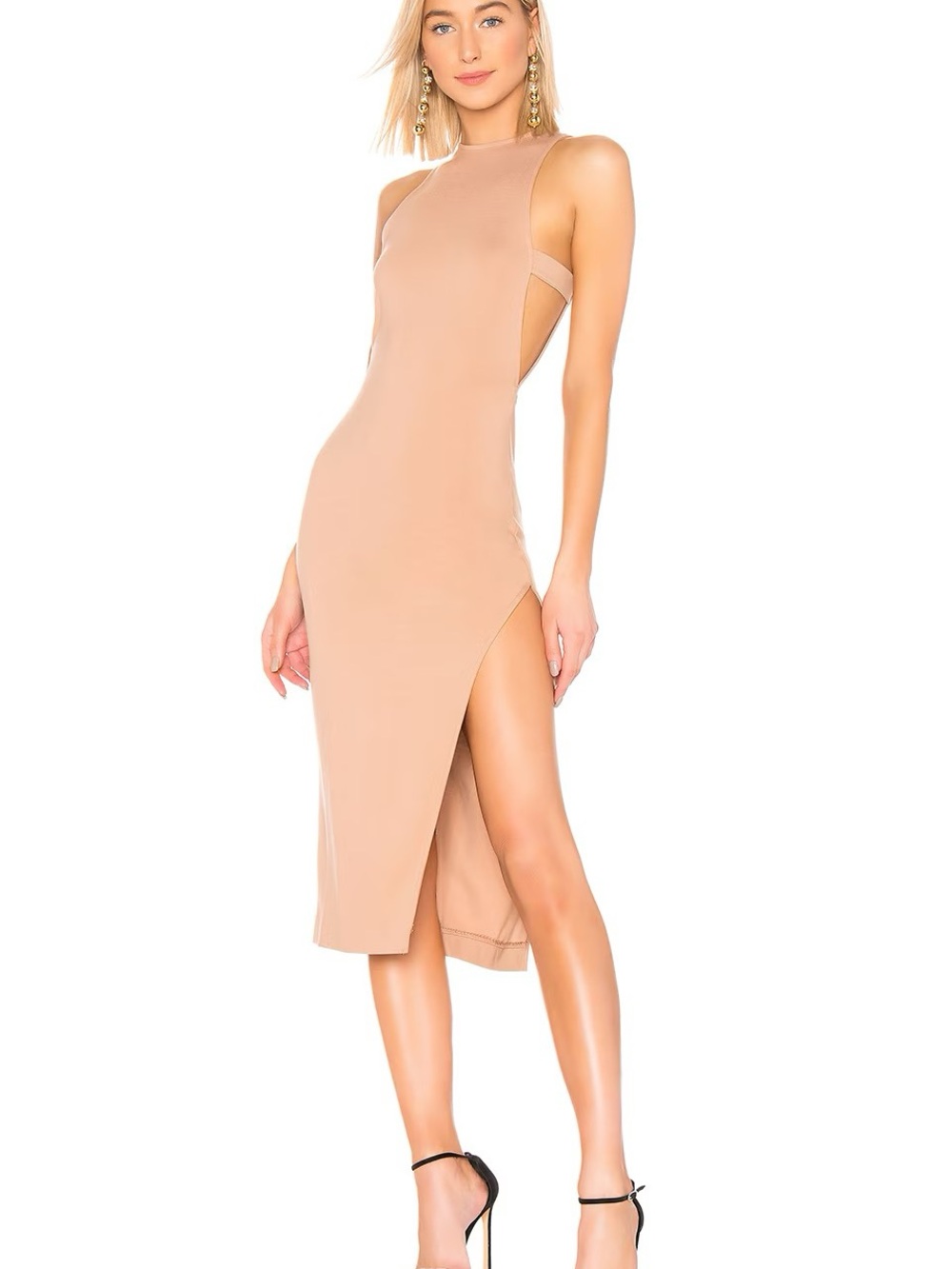 NBD Late Night Midi Dress in Nude (M)